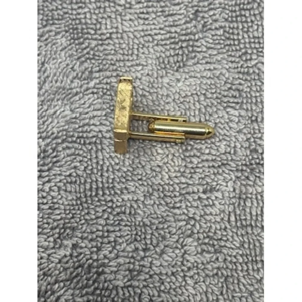 Vtg Dante Cufflink Tie Tack Stick Pin Set Gold Silver Initial H Mens